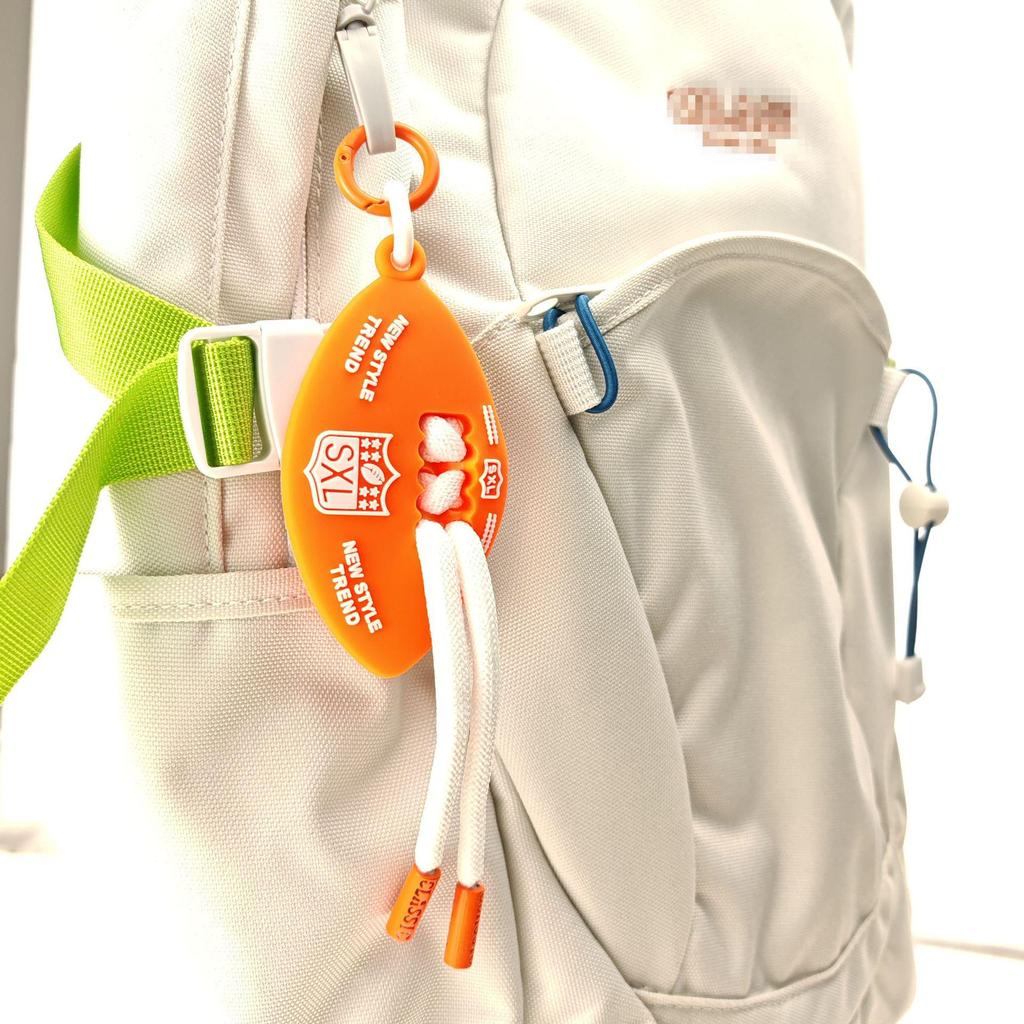 Soft Rubber Drip Molding DIY Fashion Keychain Pendant for Bags & Backpacks - Creative Rugby Ornament