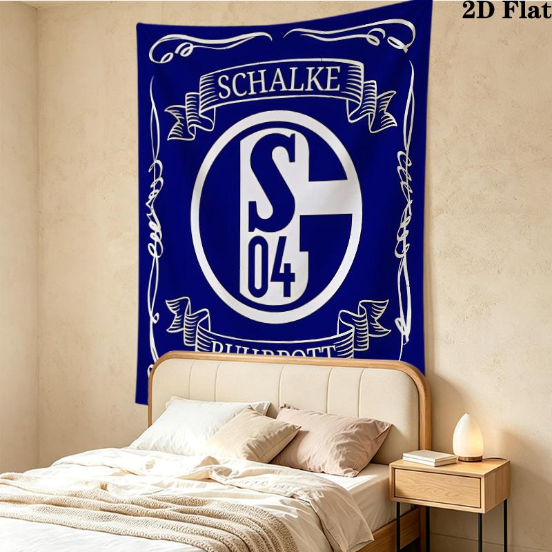 Fc Schalke Wall Tapestry Aesthetic Wall Hanging Printed Fabric Blanket Decorative Tapestries For Bedroom Living Room Home Decor