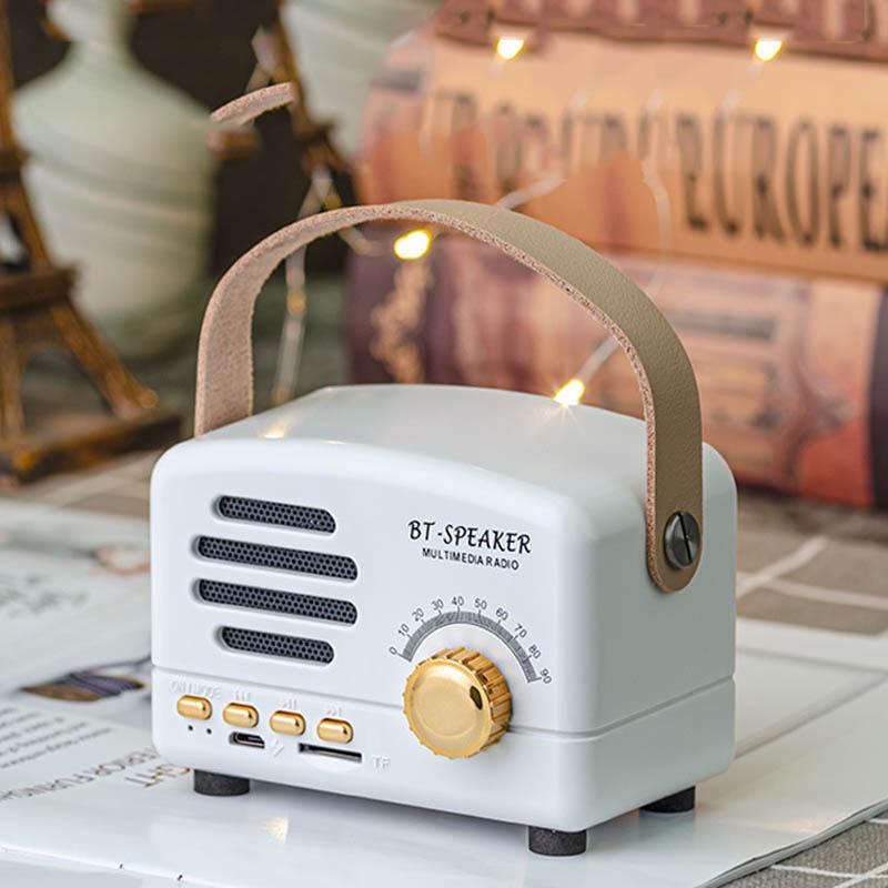 Retro-Mini-FM-Radio, klassischer FM-Empfänger, Vintage-Bluetooth-Lautsprecher, schwerer Bass-Subwoofer, TF-Player, wiederaufladbare Radios als Geschenk