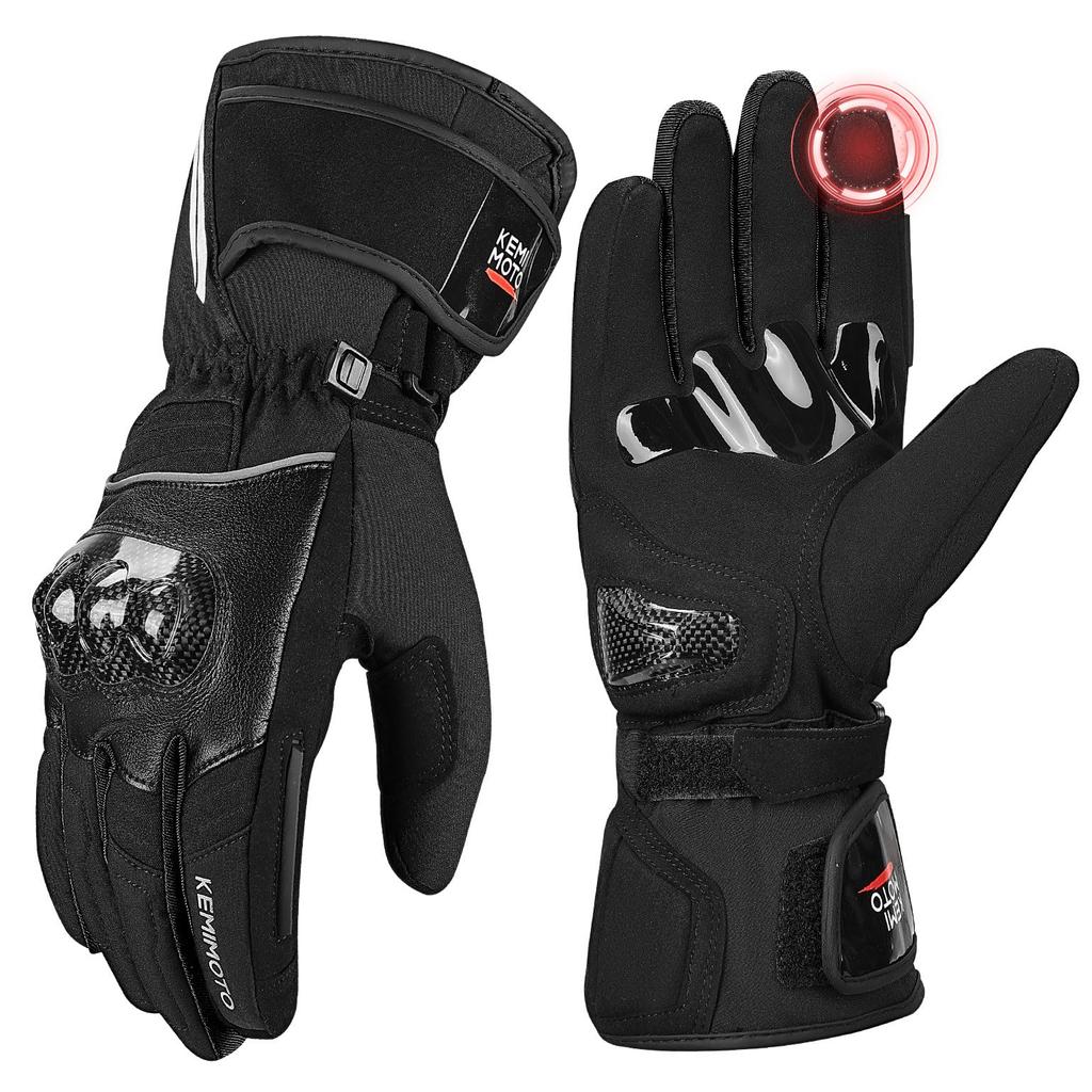 KEMIMOTO Double Windproof Motorcycle Gloves for Cold and with Hard Smartphone Fleece and Easy Size L Winter, Waterproof, Weather, Windproof,
