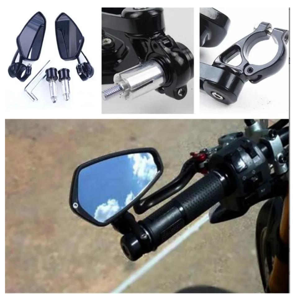 1 Pair Universal Motorcycle Aluminum Mirrors Handle Bar End for YAMAHA FZ6S FZ6N FZ6R YBR 125 MT-03 MT-25 FAZER600,2pcs.