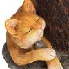 Vogeltränken für den Außenbereich Harz-Badeschale mit Sockel Katzenstamm-Statue Skulptur Ornament
