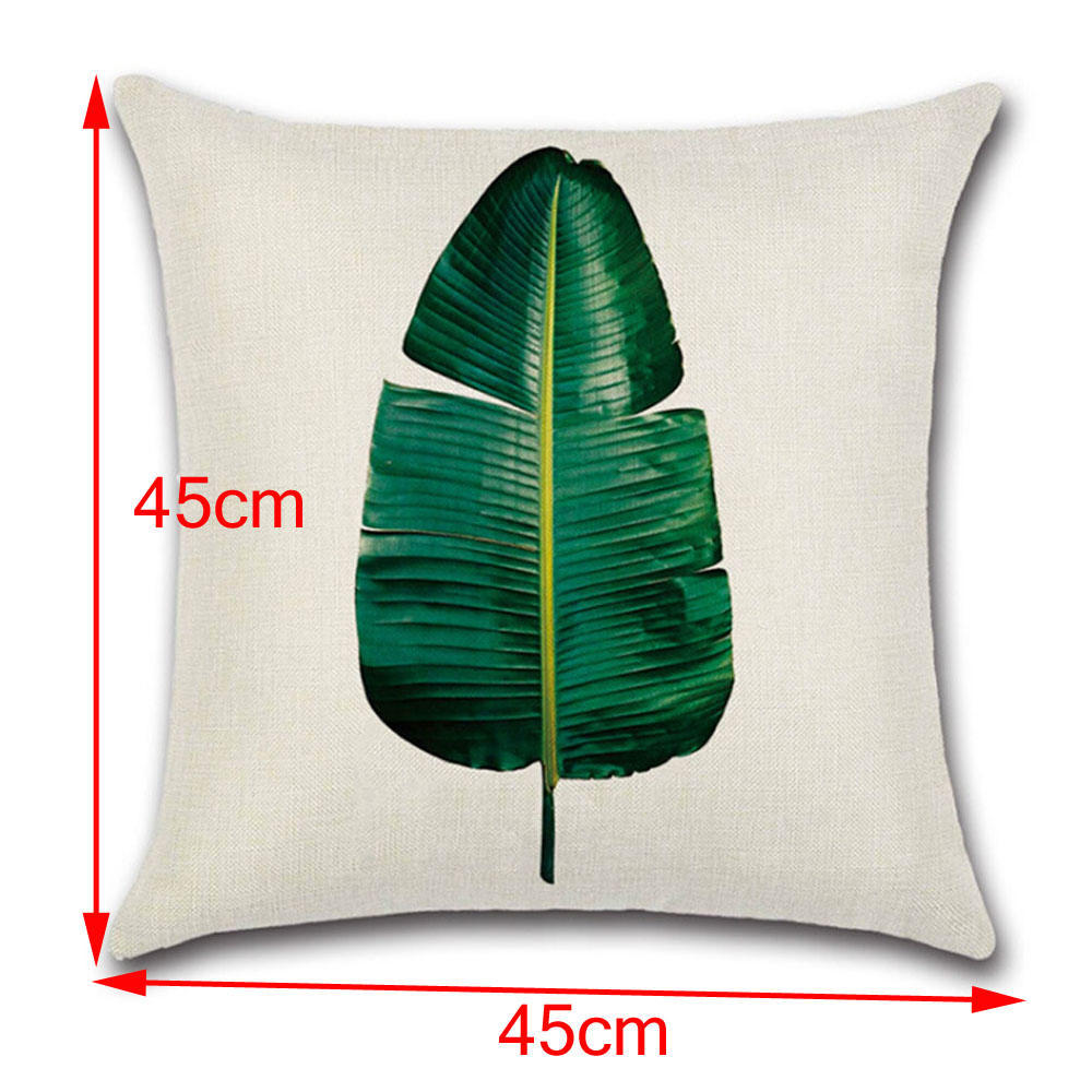 Waist Home Flamingo Bird Throw Pillow Case Bedroom Decoration Green Leaves Printed Cushion Cover