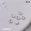 10Pcs White Through Nail  Point Diamond Accessories  Love Shape Water Drop Stones For Diy Nails Decoration