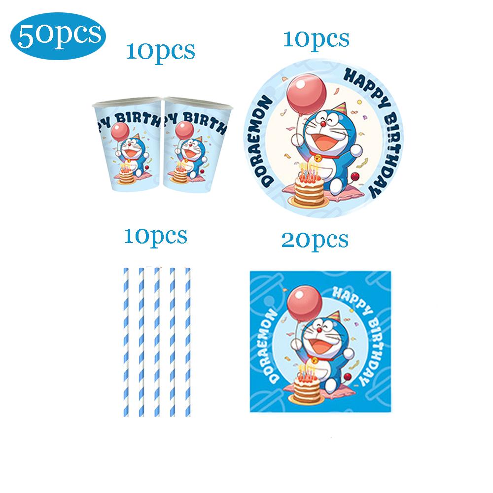 Cartoon Doraemoned Birthday Party Decor GameCartoon Dor Disposable Tableware Cake Topper Kids Boy Party Supplies Baby Shower Toy