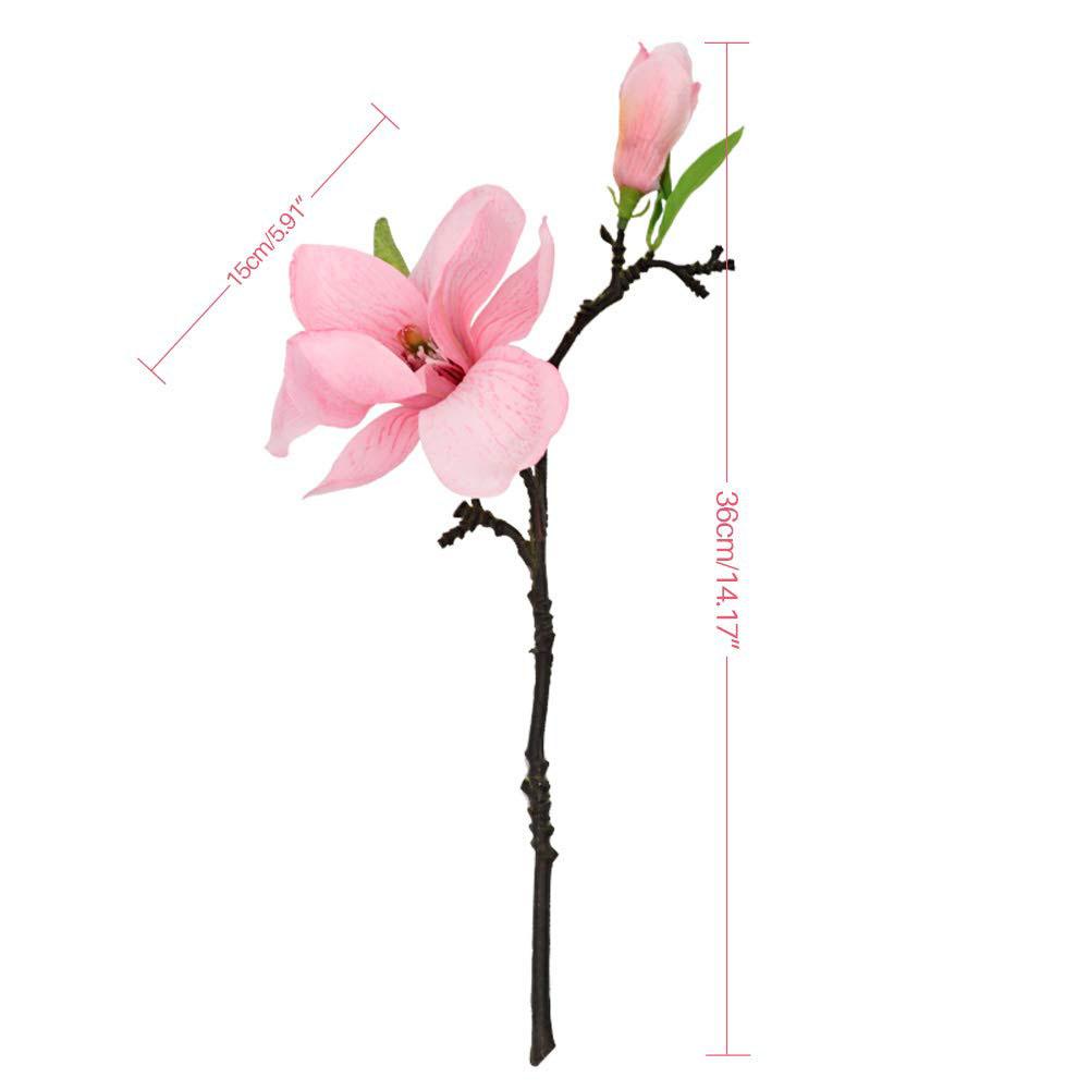 6PCS Artificial Magnoliaceae White Color Multifunctional Faux Stem Flower for Party Living Room Office Restaurant