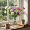 UV Resistant Artificial Morning Glory Flowers Lifelike Fake Plants Morning Glory Branch  Outdoor