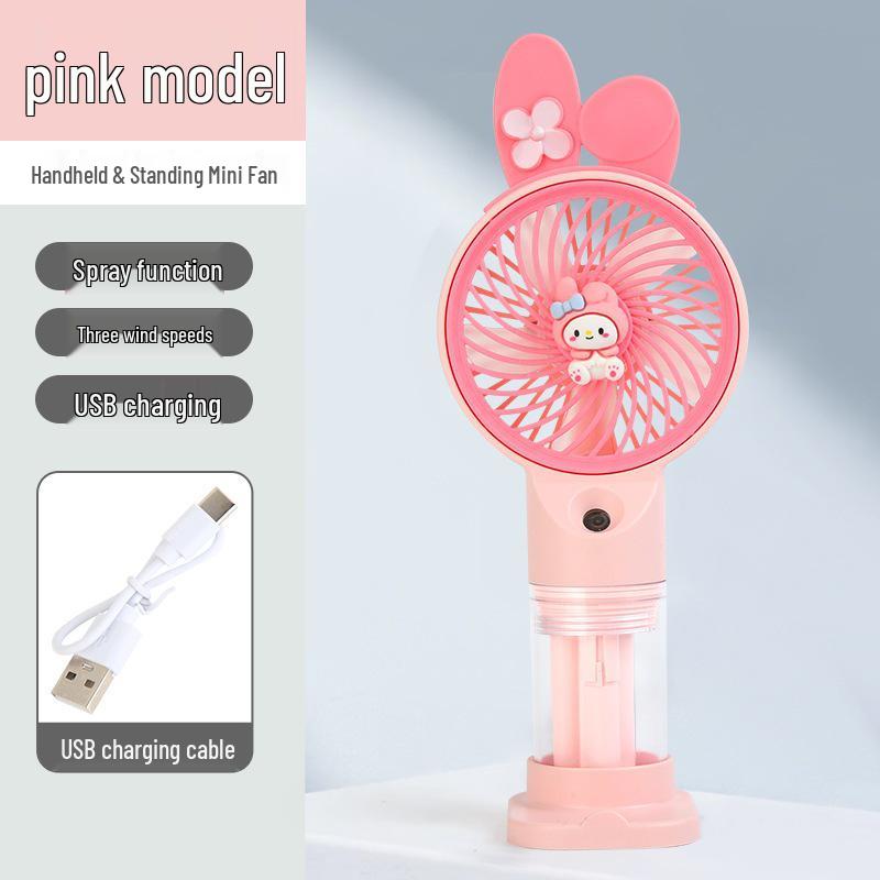 Adorable USB Rechargeable Handheld & Desktop Mini Fan