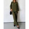2025 Autumn Amazon Foreign Trade Spot New Style Loose Shirt Wide Leg Pants Casual Suit Women