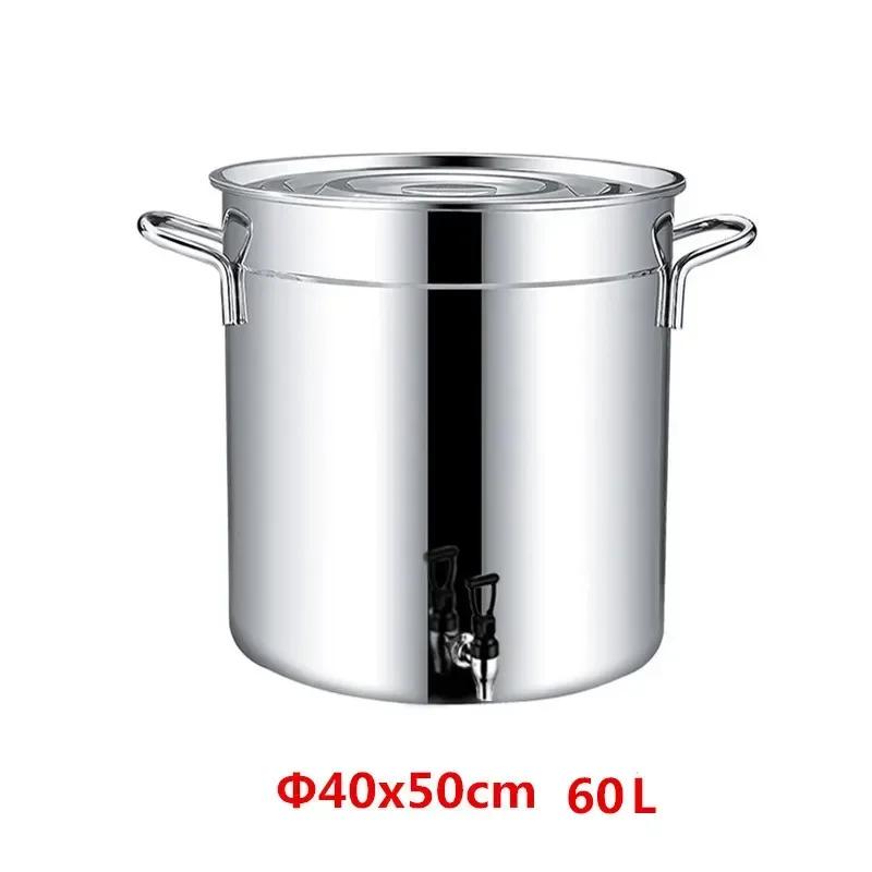 304 Edelstahl Topf Wasserhahn Spender Groß Große Kapazität Wasserspeicher Eimer Fass Suppentopf mit Deckel Suppentopf Kochgeschirr