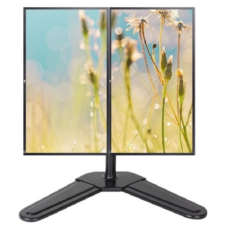 HILLPORT 10-32 Inch Dual Screen Monitor Arm Stand with Tilt & Rotate Function, Desktop Base PC Monitor Mount, Support VESA DZ18
