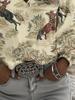Retro ethnic V-neck women's long-sleeved top, lantern sleeve blouse, suitable for ranch party outfits and daily western clothing.