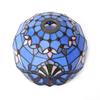 Blue Baroque Lamp Shade, 12 Inch Medium Stained Glass Lampshade Replacement for Torchiere Floor Lamp and Pendant Light Fixtures