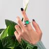 Tancise Jewelry 925 Vintage Sterling Silver 10*14 Emerald Ring Synthesis