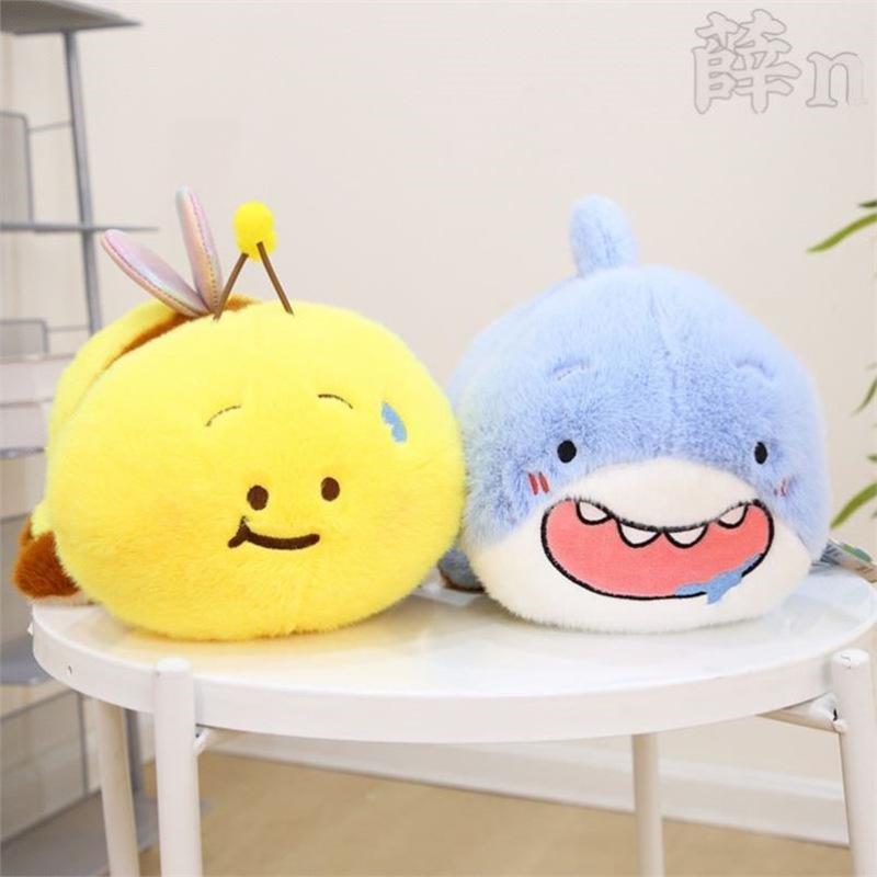 Shark Bee Husky Puppy Plush Pillow - Funny Sleep & Gift Toy for Girls
