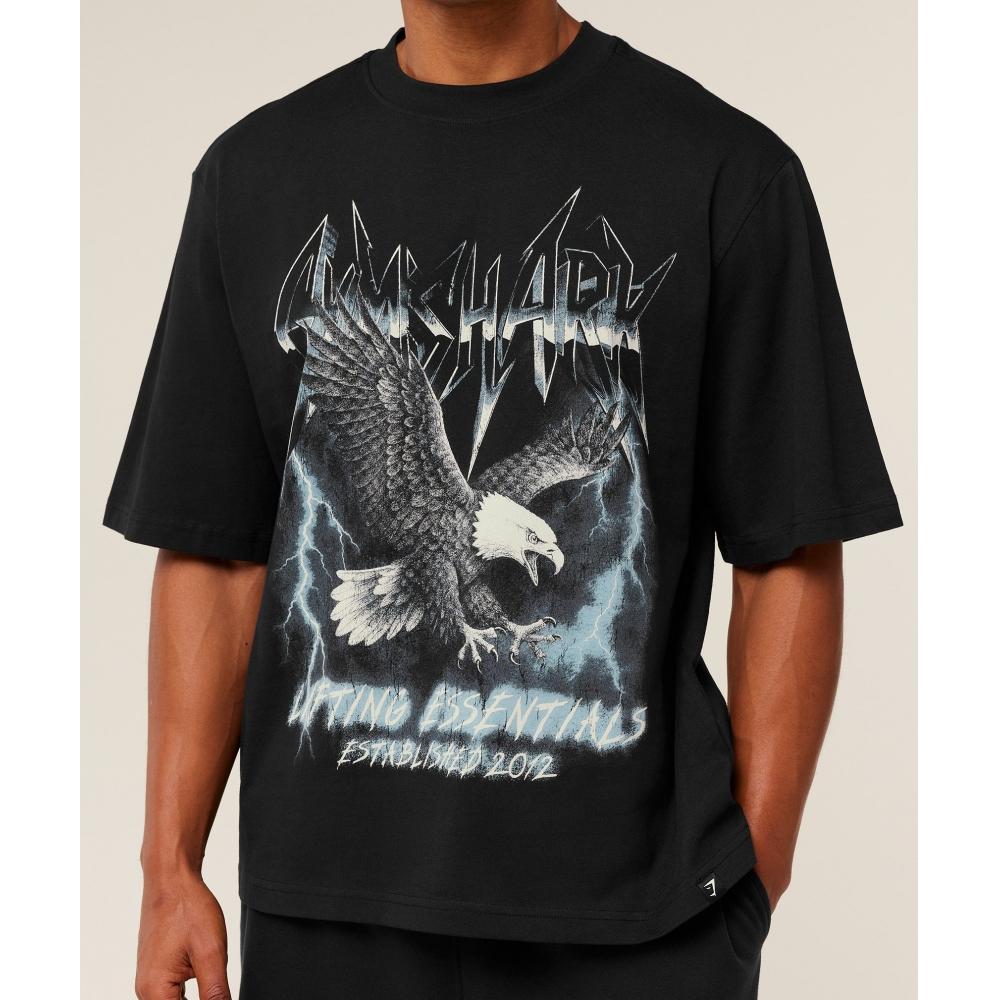 Gymshark Eagle Band STyle Graphic T shirT Gs Black A4c8o Bb2j