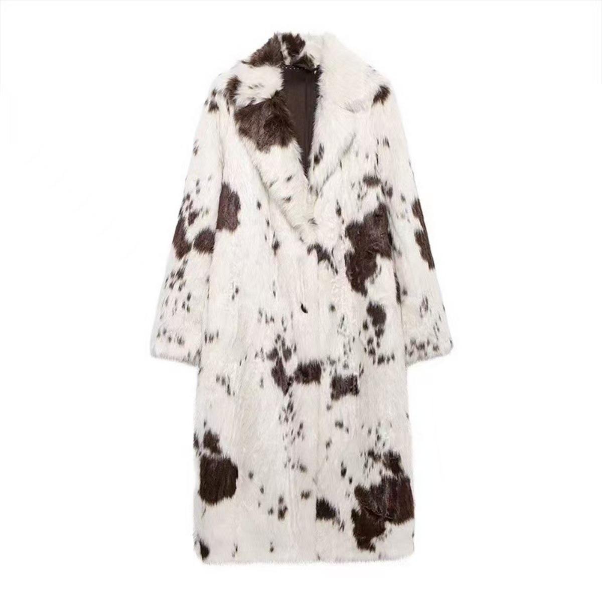 Women`s Long Faux Fur Coat, Fashion