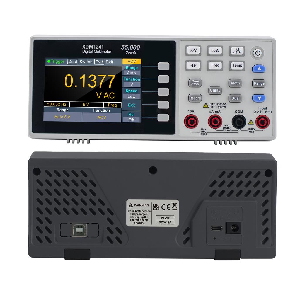 Owon XDM1241 Mini Desktop Digital Multimeter Rechargeable 55,000 Counts High Accuracy True RMS Universal Meter with 3.5