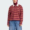 adidas Originals Athl Dept Striped Loose Comfortable Long Sleeve Polo Shirt Women Tops KF2323