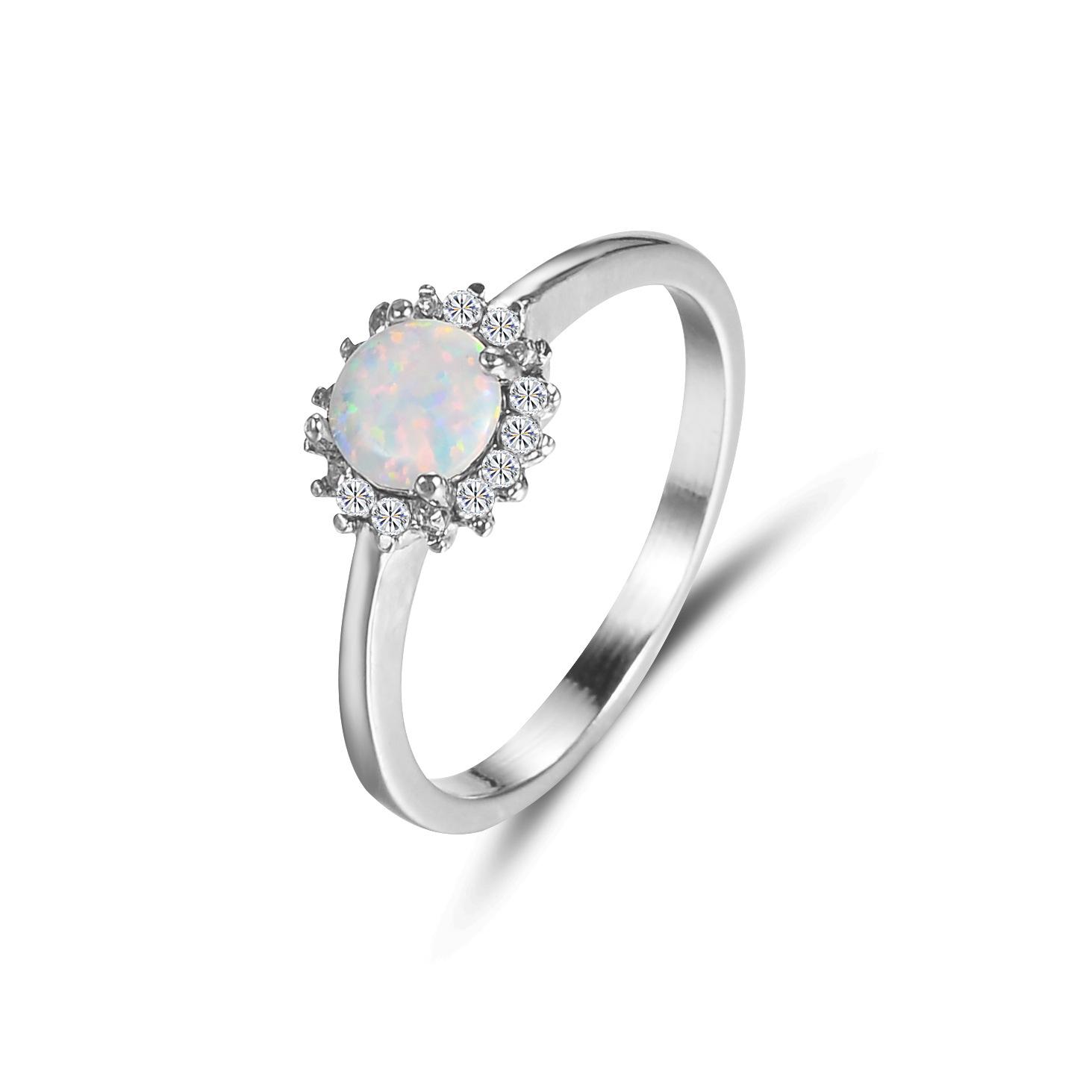 European  American Heart-Shaped Opal Ring - New Jewelry Style Size 7