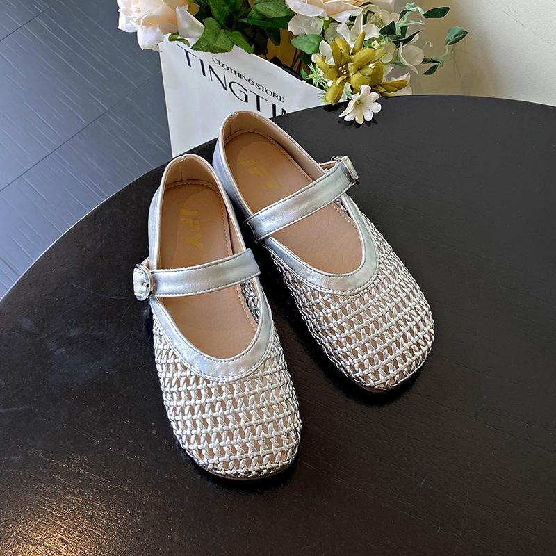 Flat bottom soft leather soft bottom is not tired, flat bottom shallow mouth single shoes 2025 new popular women's one-pedal lazy shoes