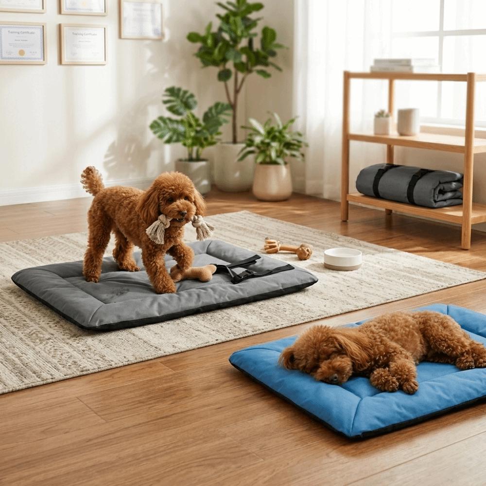 

Wear Resistant Foldable Pet Bed Leak Proof Scratch Tough Mat Pet Camping Mat Pet Resting серый