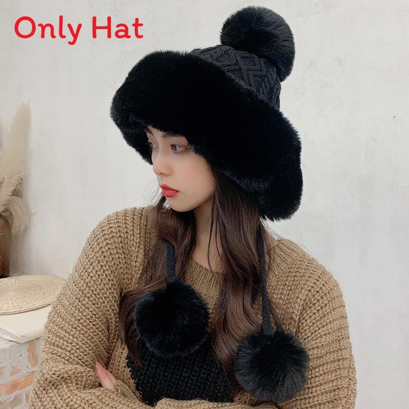 Traditional Style Knitted Hat For Women With Ear Protection And Neck Guard For Winter Cold Weather
