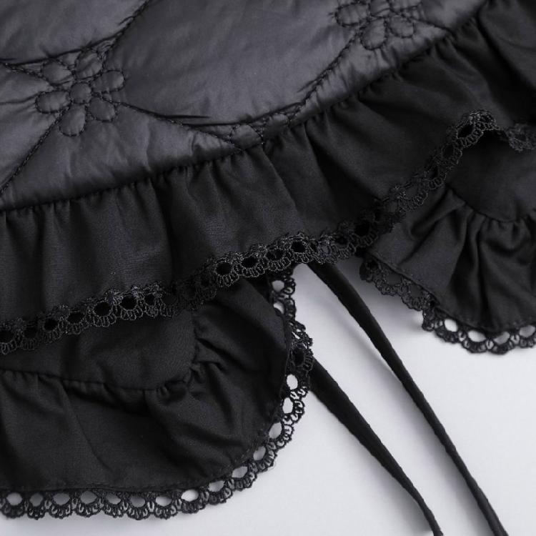 Sophisticated Sequins Quilted Cape False Collar Chinese Elegant Ruffled Lace Layering Shawl Clothing Accessory for Dress