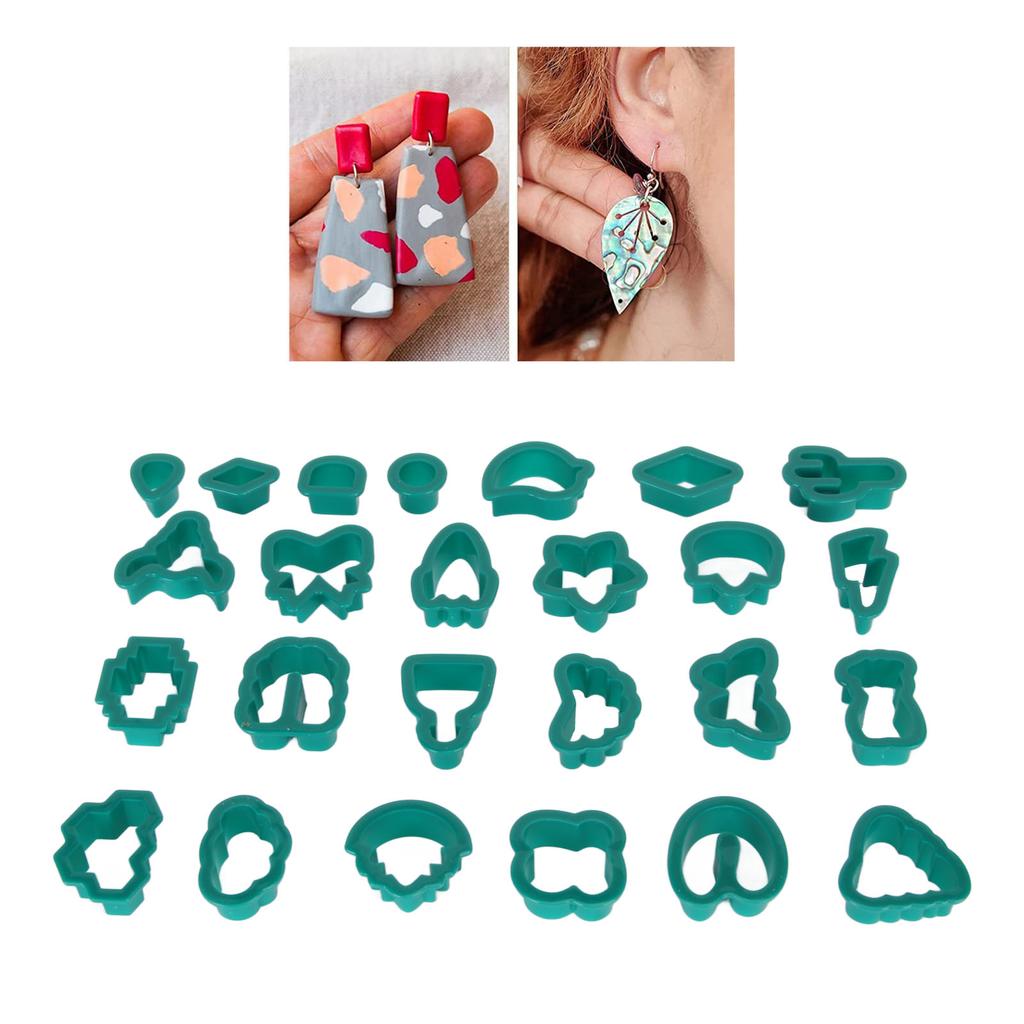 193pcs Clay Earring Cutters 25 Shapes Clay Cutters for Key Rings Necklaces