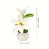 1Pc Hand-crocheted lily flower small potted plant simulation mini home desk car ornament gift