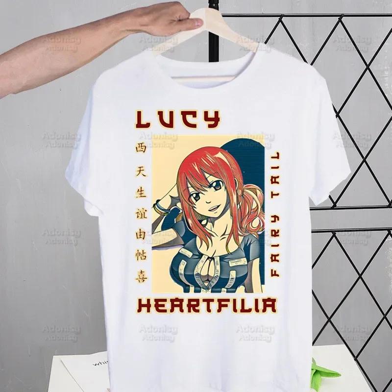 Anime Fairy Tail Kreslený Natsu Erza Gray Lucy Trička Léto Pánské/Dámské Hip Hopové Tričko Streetwear trička Krátký Rukáv Topy