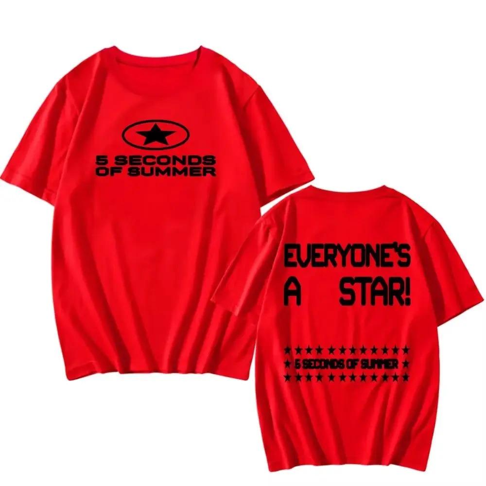 5 Seconds of Summer "Everyone's a Star!" Beige Cotton Unisex Casual Graphic Women And Men T-shirt