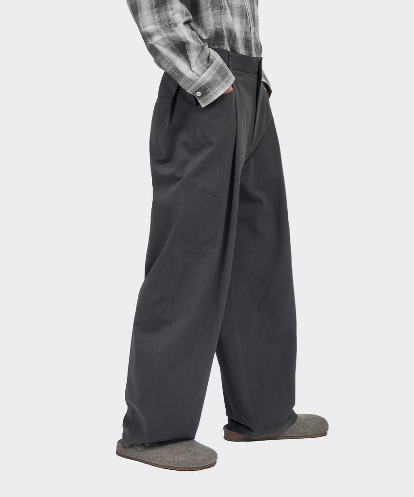 INTEMPOMOOD Steady One-Pleat Wide Pants_Charcoal