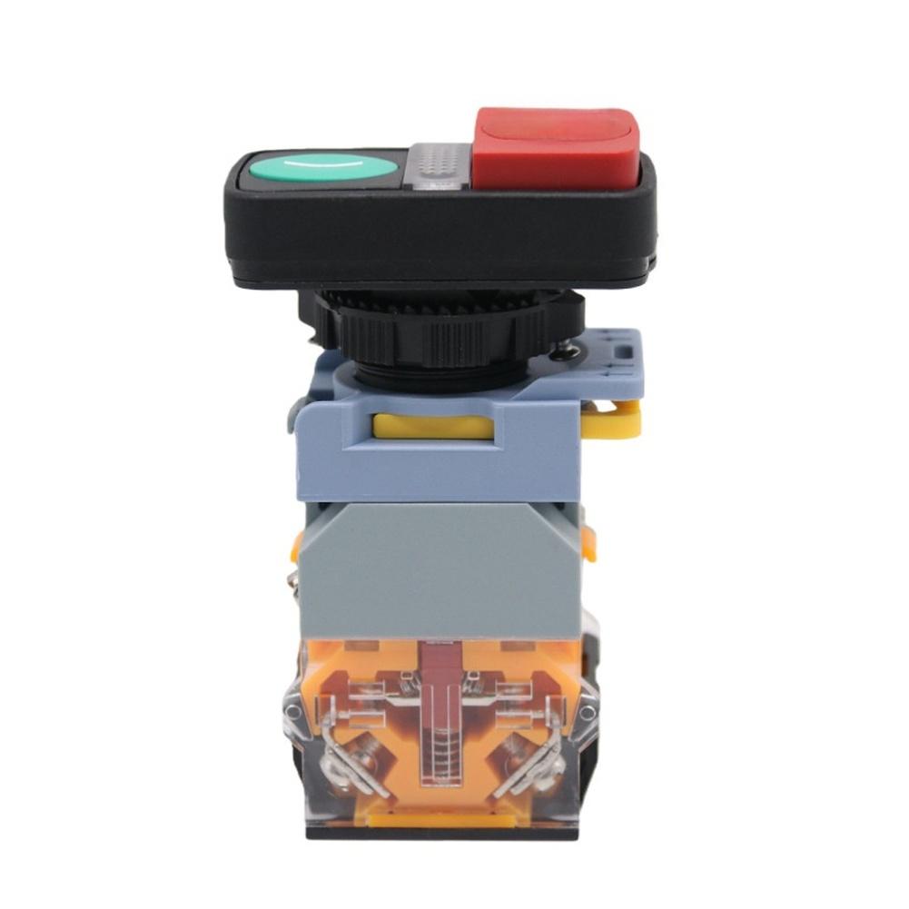 Industrial Grade 22mm Pushbutton Switch Red Green LED for 12V 24V 220V Control Panels LA155B 11D/RG ABS Housing