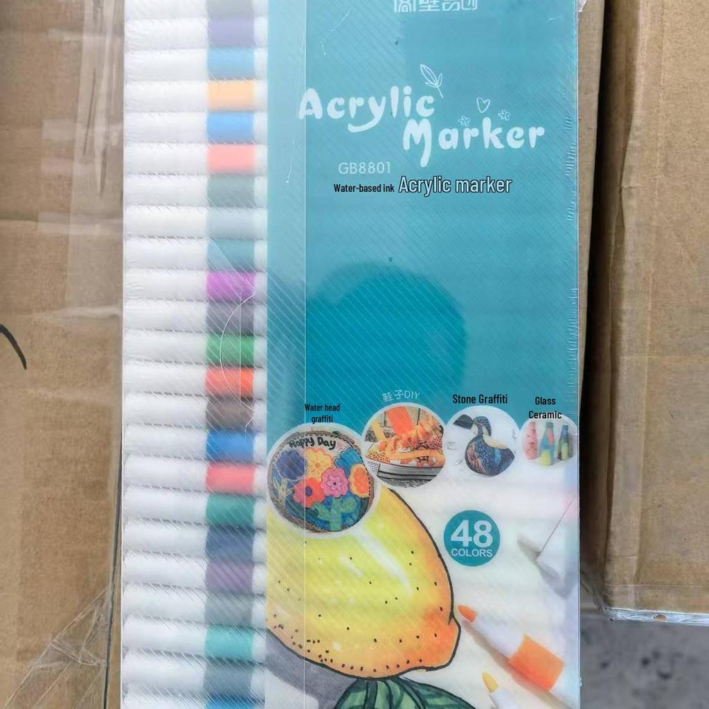 Acrylmarker Stiftset: 12/24/36/48/60 Schnelltrocknende Aquarell-Highlight-Marker