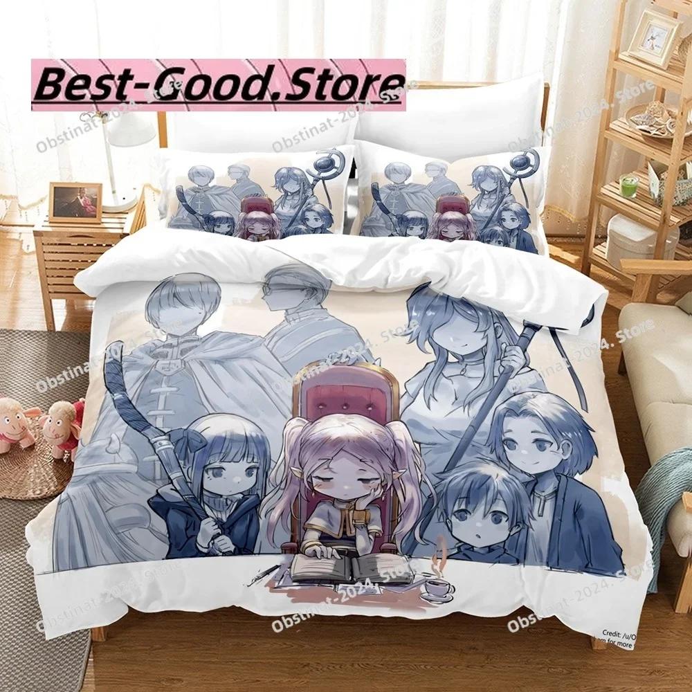 Frieren Beyond Journeys End Bedding Set Single Twin Full Queen King Size Bed Set Kids Bedroom Duvetcover Sets bed s set