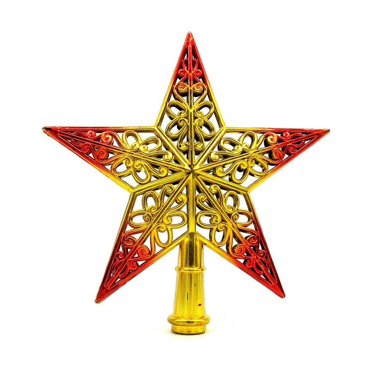 Christmas Topper Tree Hollowed Out Star Ornaments Party Home Decoration Gift