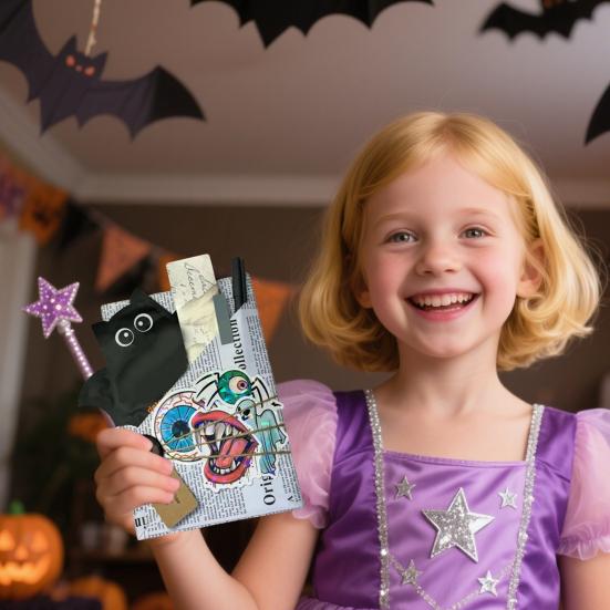 Halloween Blind Date Book Package Mysteriously Wrapped Gothic Horror Spooky Themed Packaging Paper And Sticker Kit for Book Lovers