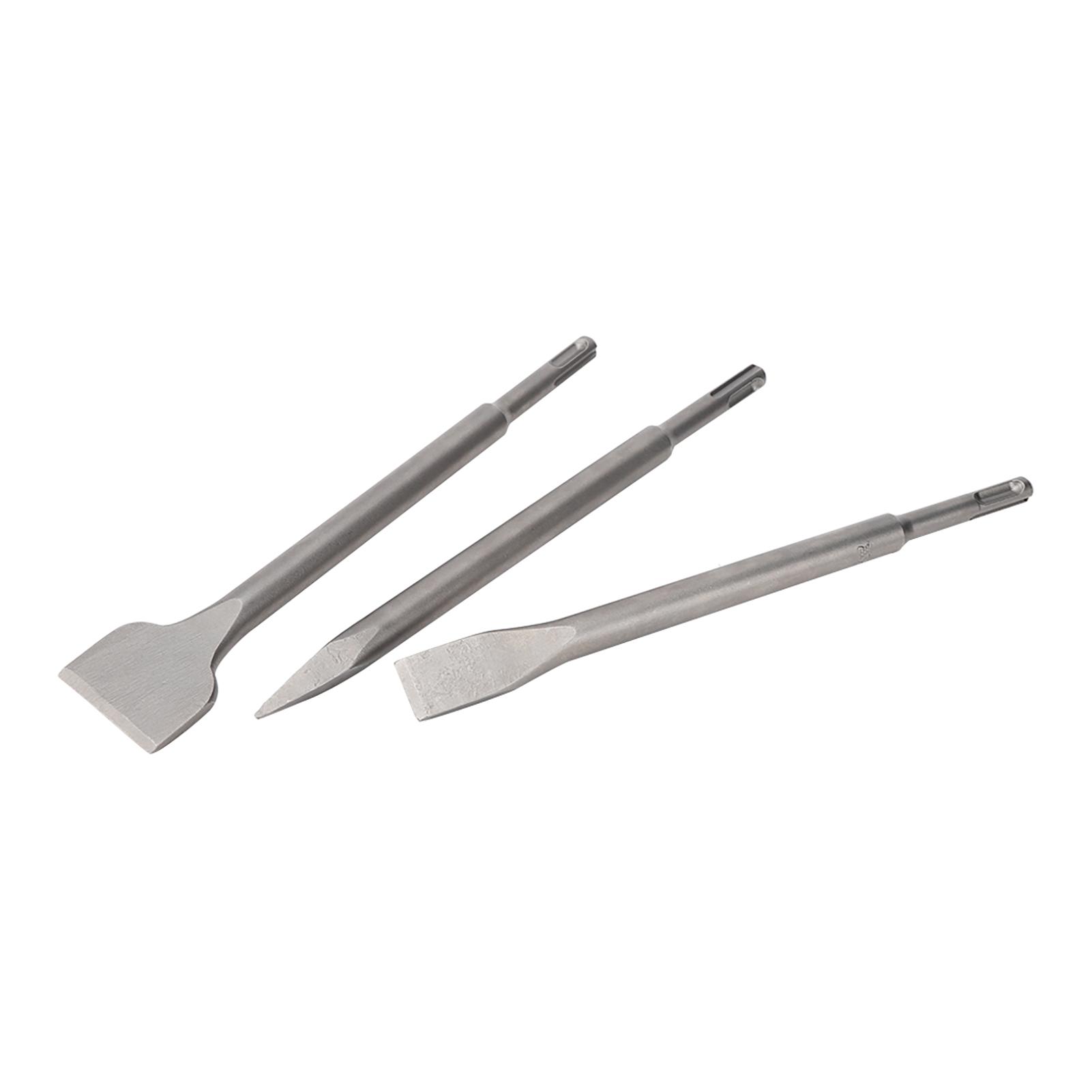 

Набор из 3 стамесок с круглым хвостовиком, стамески из легированной стали с плоским широким наконечником для бетона, камня, кирпича, плитки