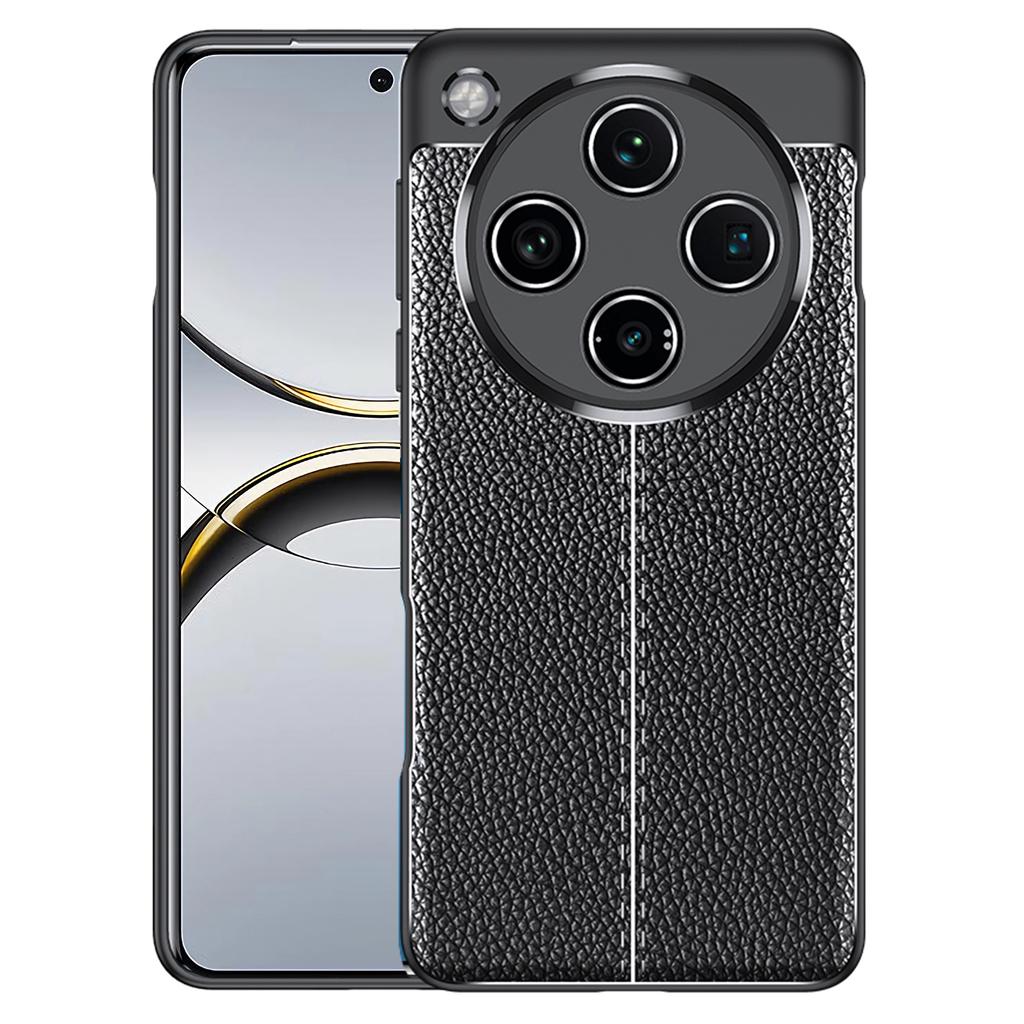 For Oppo Find X8 Pro 5G Case Litchi Texture TPU Flexible Phone Cover,Black