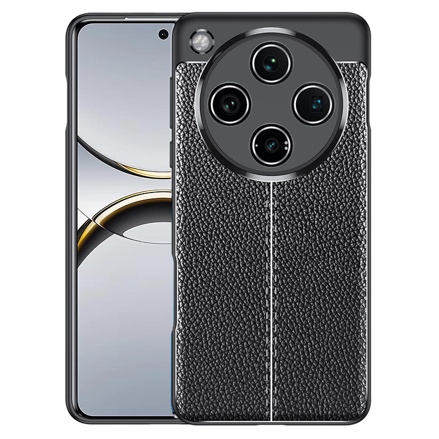 

For Oppo Find X8 Pro 5G Case Litchi Texture TPU Flexible Phone Cover,Black A