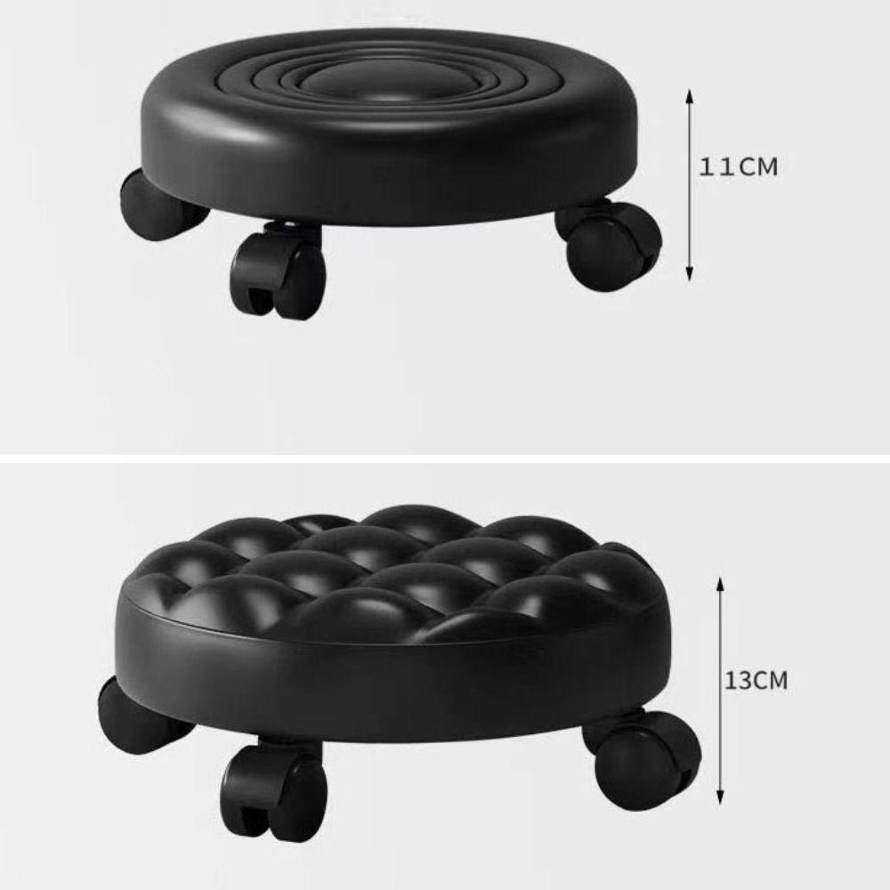 Universal Low Stool with Wheel Multicolors Swivel Wheel Stool High Quality Leather Rotating Chair