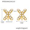 Qiong Yao 26-Letter Zircon Inlaid Jewelry Set: Gold-Plated Titanium Steel Necklace, Bracelet, Ring, and Stud Earrings.