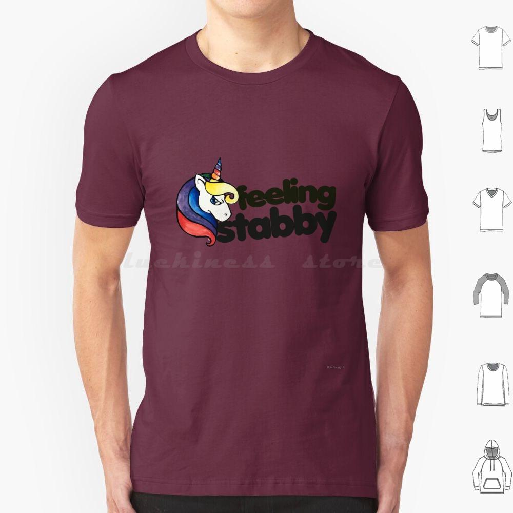 Feeling Stabby T Shirt Cotton Men Women DIY Print Feeling Stabby Stabby Unicorn Unicorns Retro Rainbow Attitude Sass Sassy S