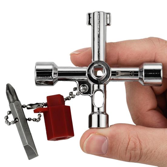 4-in-1 Water Meter Valve Key 4-Way Multi-Functional Water Utility Key High-Strength