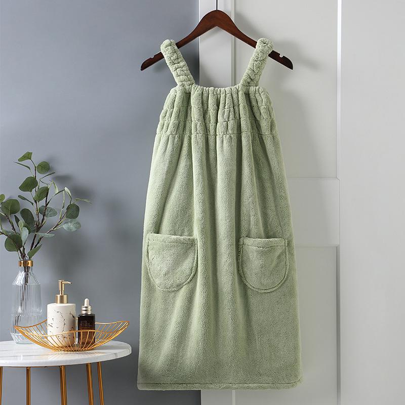 Women's Absorbent Bath Skirt Towel, Home Wearable and Wrapable, Perfect for Autumn and Winter Bathing.