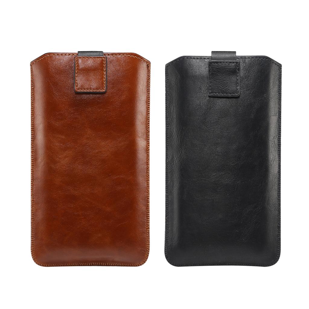 Upgraded Men's Soft Leather Holster for iPhone12 Pro Max Simple Business Mobile Phone Bag Portable Skin Clutch Pouch