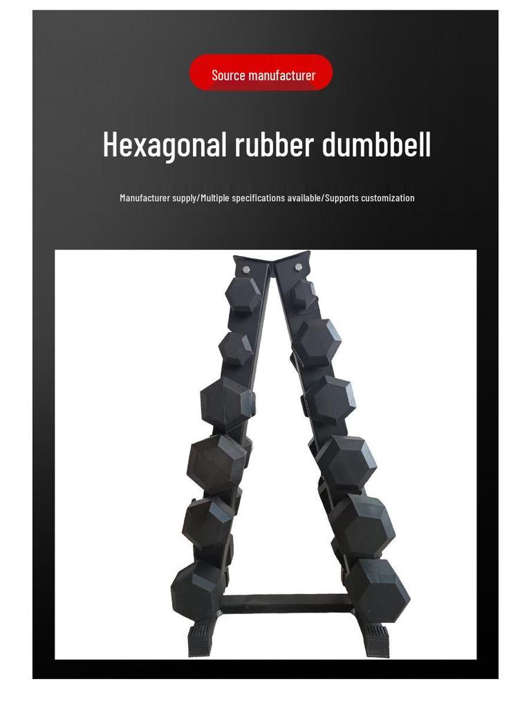 Rubber-Coated Hex Dumbbells - Solid Cast Iron for Home Gym Fitness and Muscle Building