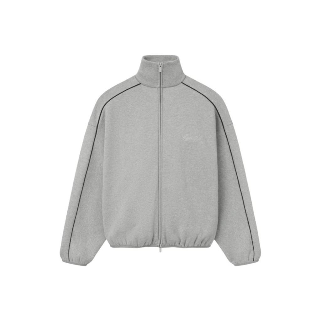 Fear of God Essentials Modern Track Jacket With Piping Concrete Heather/Black Men Outerwear Grey 202SP256895F