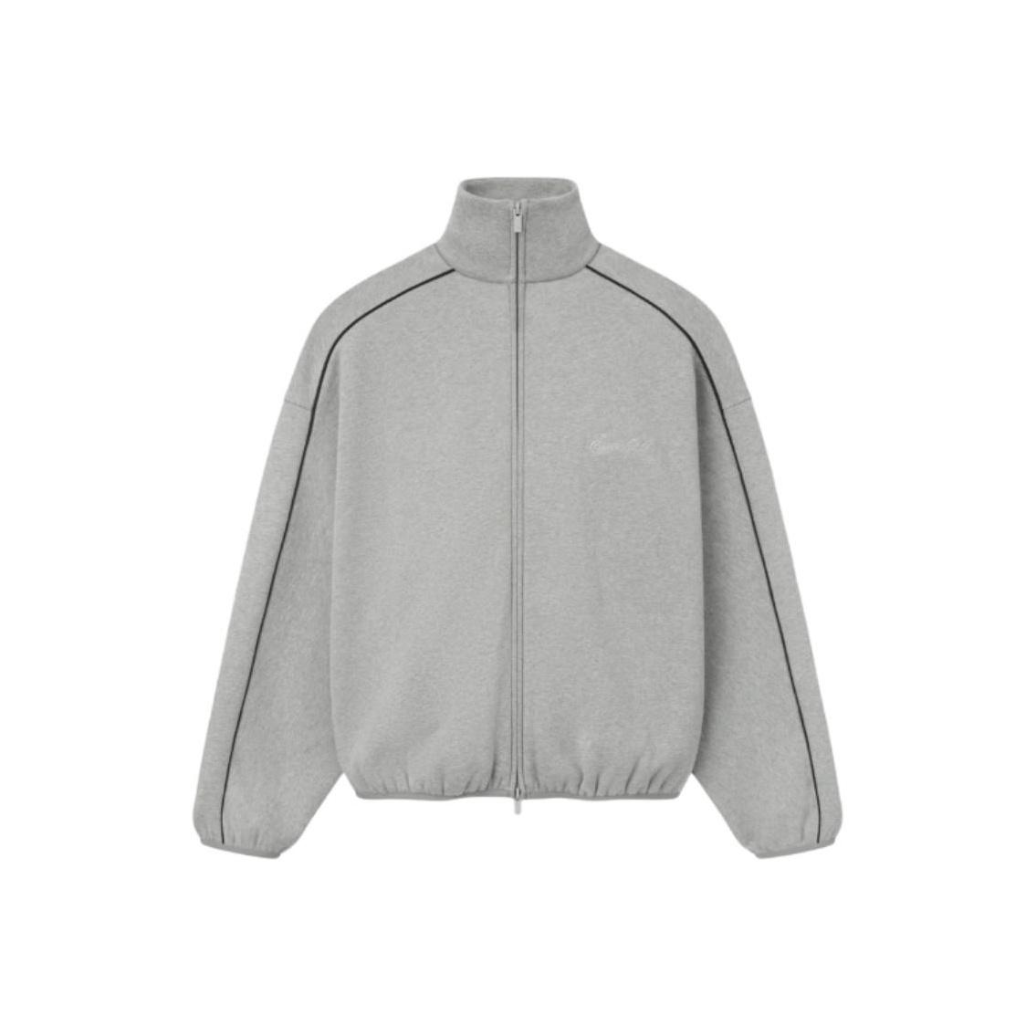

Fear of God Essentials Modern Track Jacket With Piping Concrete Heather/Black Men Outerwear Grey 202SP256895F XL